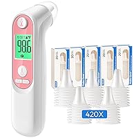 Ear Thermometer for Kids, Adults and Babies (Black)+ 420X Ear Thermometer Probe Covers, Compatible for All Braun Thermometer and 109 Ear Thermometers
