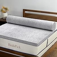 BedsPick Memory Foam Mattress Topper King Size 2 Inch, Foam Mattress Pad, Super Soft King Bed Toppers with Ventilation Holes