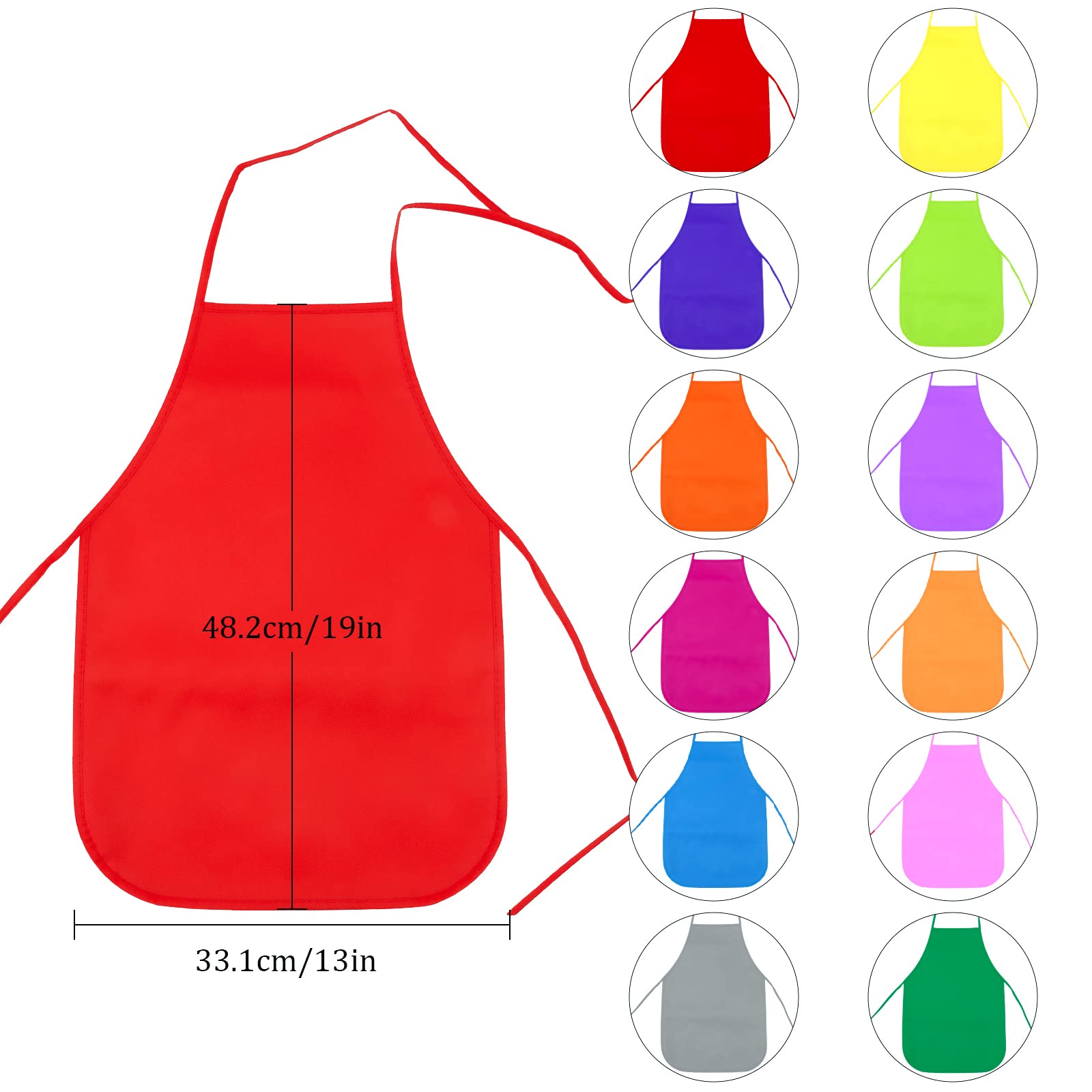 BAHABY Bundle of 24 Pack Kids Art Aprons and 4 Pack Children's Painting Smocks