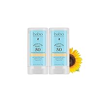 Babo Botanicals Sensitive Baby Mineral Sunscreen Stick SPF 50-70% Organic Ingredients - Zinc Oxide - NSF & Made Safe Certified - EWG Verified - Water Resistant - Fragrance-Free - for Babies & Kids