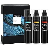 Body Spray For Men, Mens Body Spray, Deodorant For Men Refreshing Fragrance Mist, Pack of 3, Each 3.4 Fl Oz, Tricky Game, Blue, Agiomme