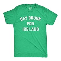 Mens Day Drunk for Ireland Tshirt Funny Irish Pride St Patricks Day Party Tee