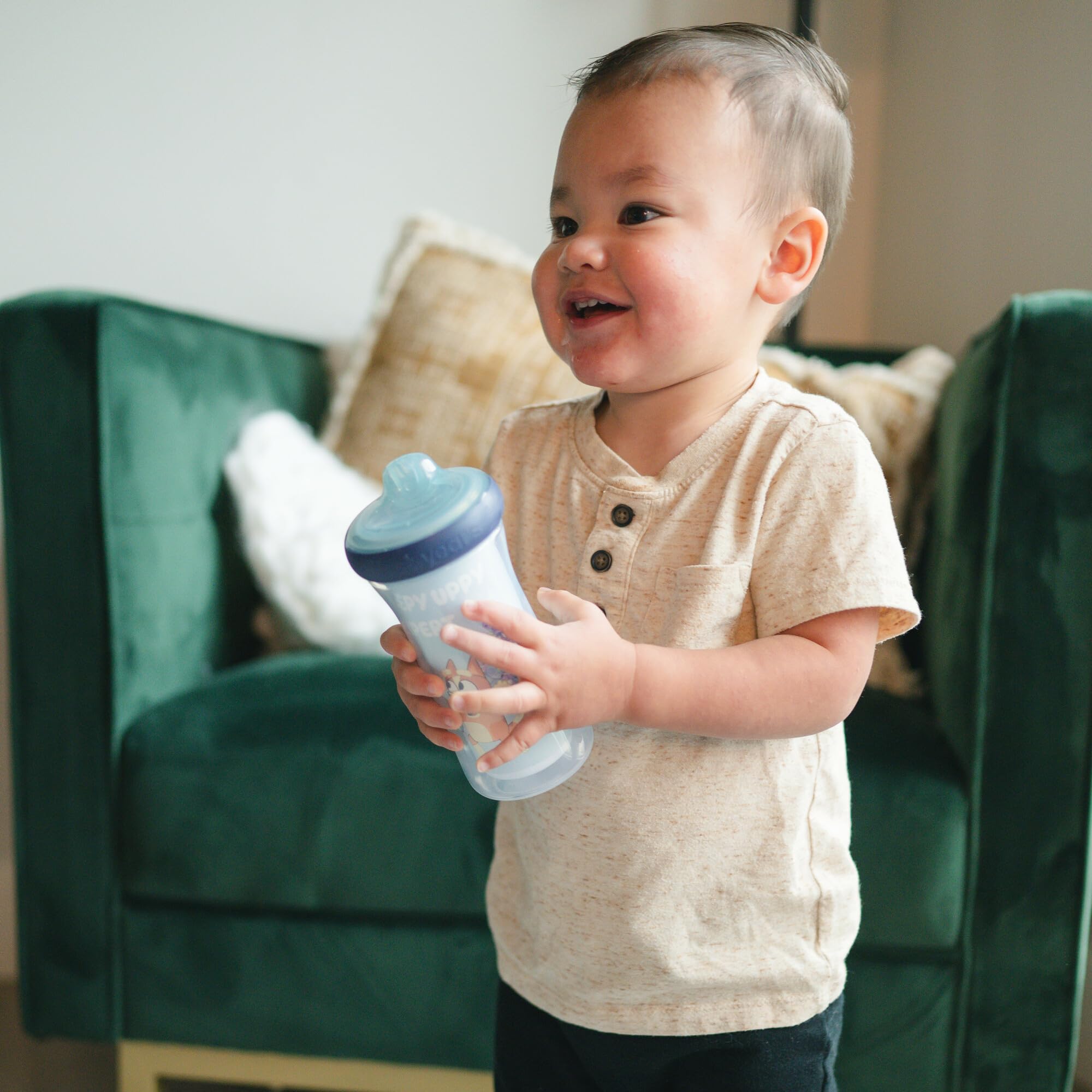 The First Years Bluey Insulated Sippy Cups - Dishwasher Safe Spill Proof Toddler Cups - Ages 12 Months and Up - 9 Ounces - 2 Count