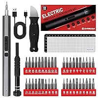SHARDEN Mini Electric Screwdriver 3.7V Electric Precision Screwdriver Set, 52 in 1 Mini Power Screwdriver Cordless, S2 Steel Magnetic Electronic Repair Tool for PC Computer Laptop Phone Watch Jeweler