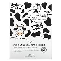 Esfolio Pure Skin Essence Full Facial Mask Sheet Elasticity Hydration Anti-Aging Milk (Pack of 10)
