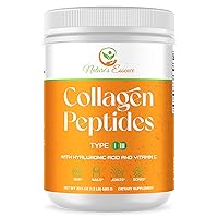 Collagen Peptides Powder with Hyaluronic Acid and Vitamin C- 20.5oz Collagen Peptide Protein Powder Supplement for Skin, Nails, Joints & Bones - Type 1 & 3 Collagen for Men and Women