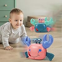 Baby Toys Crawling Crab, Infant Tummy Time Toys ,Light-Up Walking Dancing Moving Crab Learning Crawl System Music Sensing Interactive Musical Walking Dancing Toy Toddler Gift for 6 to 12-18 Months G