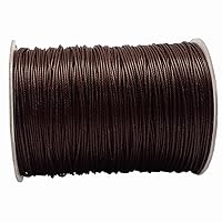 FQTANJU 186 Yards 1mm Waxed Cotton Cord Thread Beading String for Chinese Knotting, Kumihimo, Bracelet, Necklace, Jewelry Making Crafting Beading DIY Accessories and Sewing (Brown)