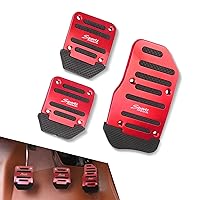 3 PCS Nonslip Car Pedal Pads, Manual Transmission Brake Pad Cover, Sports Fuel Petrol Clutch Foot Pedals, Car Replacement Accessories Universal for Car, SUV, ATV (Red)