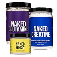 Gluten Free Bundle: Pure Naked Creatine, Pure Naked L-Glutamine, and Unflavored Naked Energy