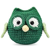 Mnuizu Beginner Crochet Kit, Animal Crochet Kit, Crochet Kit for Starters with Instructional and Step-by-Step Video Tutorials,Crochet Kit for Adults,Easy Starter Gifts(Owl)