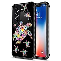 CARLOCA Compatible with Samsung Galaxy S22 Plus Case,Colorful Rainbow Turtle Family Samsung Galaxy S22 Plus Cases Graphic Design Shockproof Anti-Scratch Drop Protection Case