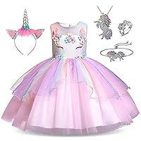 Unicorn Princess Dress Up Clothes for Little Girls – Costume, Jewelry and Headband