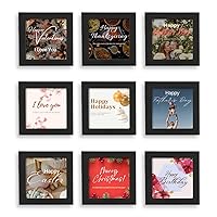 4x4 Frames, Black Picture Frame Instagram Photo Collage Frame, Set of 9, 4 Inch Square Small Picture Frames