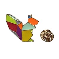 Colorful Origami Squirrel Lapel Pin