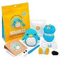 The Woobles Beginners Crochet Kit with Easy Peasy Yarn as seen on Shark Tank - with Step-by-Step Video Tutorials - Pierre The Penguin