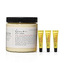 C.O. Bigelow Lemon Body Cream No. 005, 8 oz. & Lemon Lip Cream Trio, 0.5 oz. (Pack of 3)