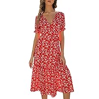 Womens Dresses Casual, Women's Floral Strappy Backless Summer Evening Party Maxi Dress Shower Dress