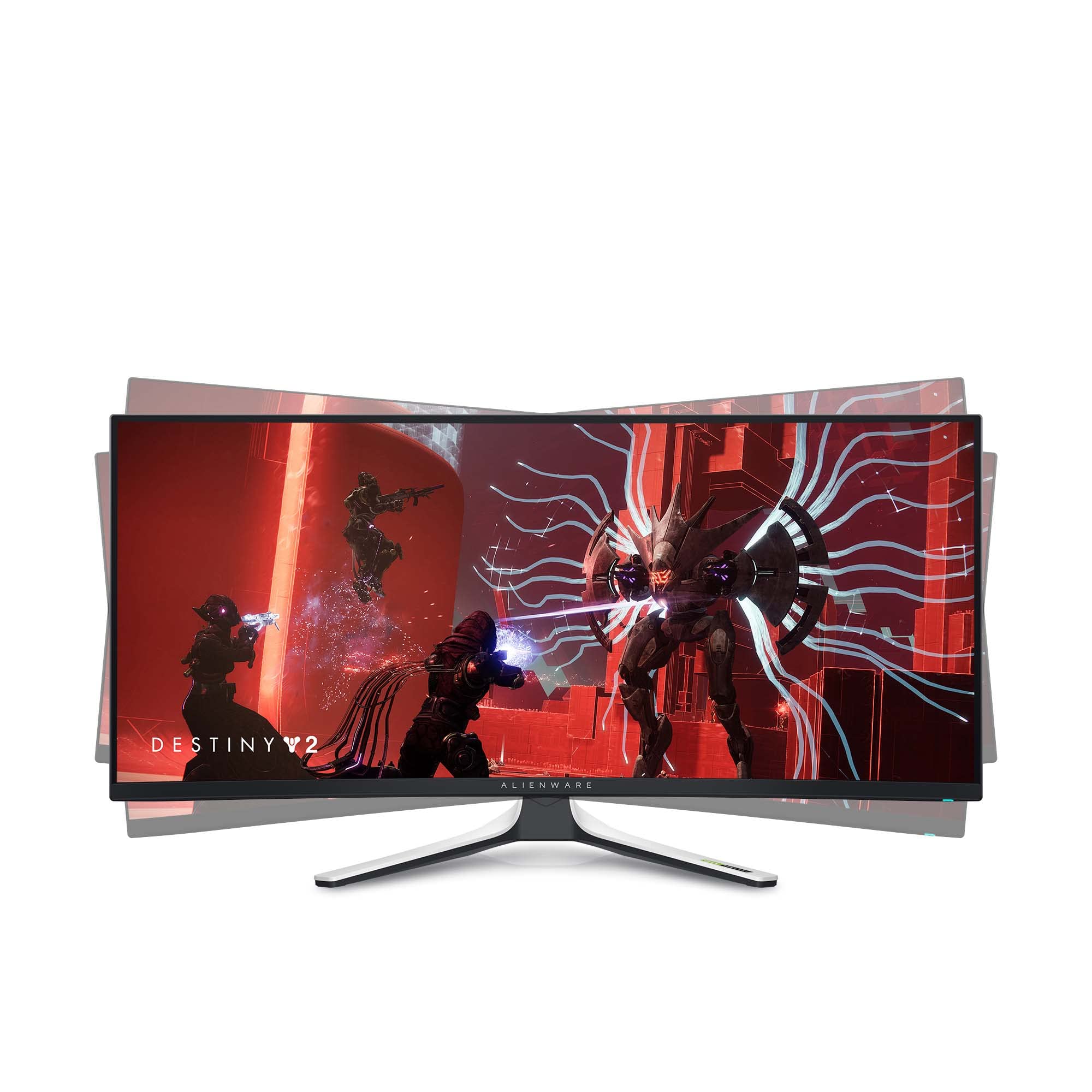 Alienware AW3423DW Curved Gaming Monitor 34.18 inch Quantom Dot-OLED 1800R Display, 3440x1440 Pixels at 175Hz, True 0.1ms Gray-to-Gray, 1M:1 Contrast Ratio, 1.07 Billions Colors - Lunar Light