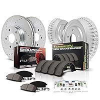 Power Stop K15249DK Front and Rear Z23 Carbon Fiber Brake Pads with Drilled & Slotted Brake Drums Kit