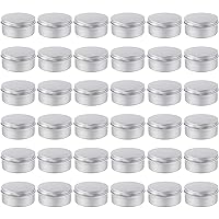 Moretoes 36pcs Tin, 4oz Metal Round Tins, Aluminum Empty Candle Tins with Screw Lid for Salve, Spices or Candles