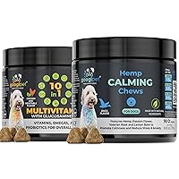 Googipet Hemp Calming Chews + 10 in 1 Multivitamin 2 Pack Bundle (180 Count)