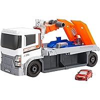 Toy Car & Playset, Action Drivers Tow & Repair Truck with 1:64 Scale Toy Audi TT RS Coupe, Working Crane & Diagnostic Machine