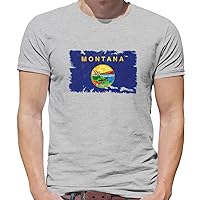Montana Grunge Style Flag - Mens Premium Cotton T-Shirt