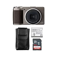 Ricoh GR III Diary Edition Compact Digital Camera - 24MP APS-C Sensor, 3-inch LCD, Built-in Wi-Fi, and 1080p Video Recording Bundle with GC-12 Soft Case, 64GB SD Card, and Camera Accessory (4 Items)