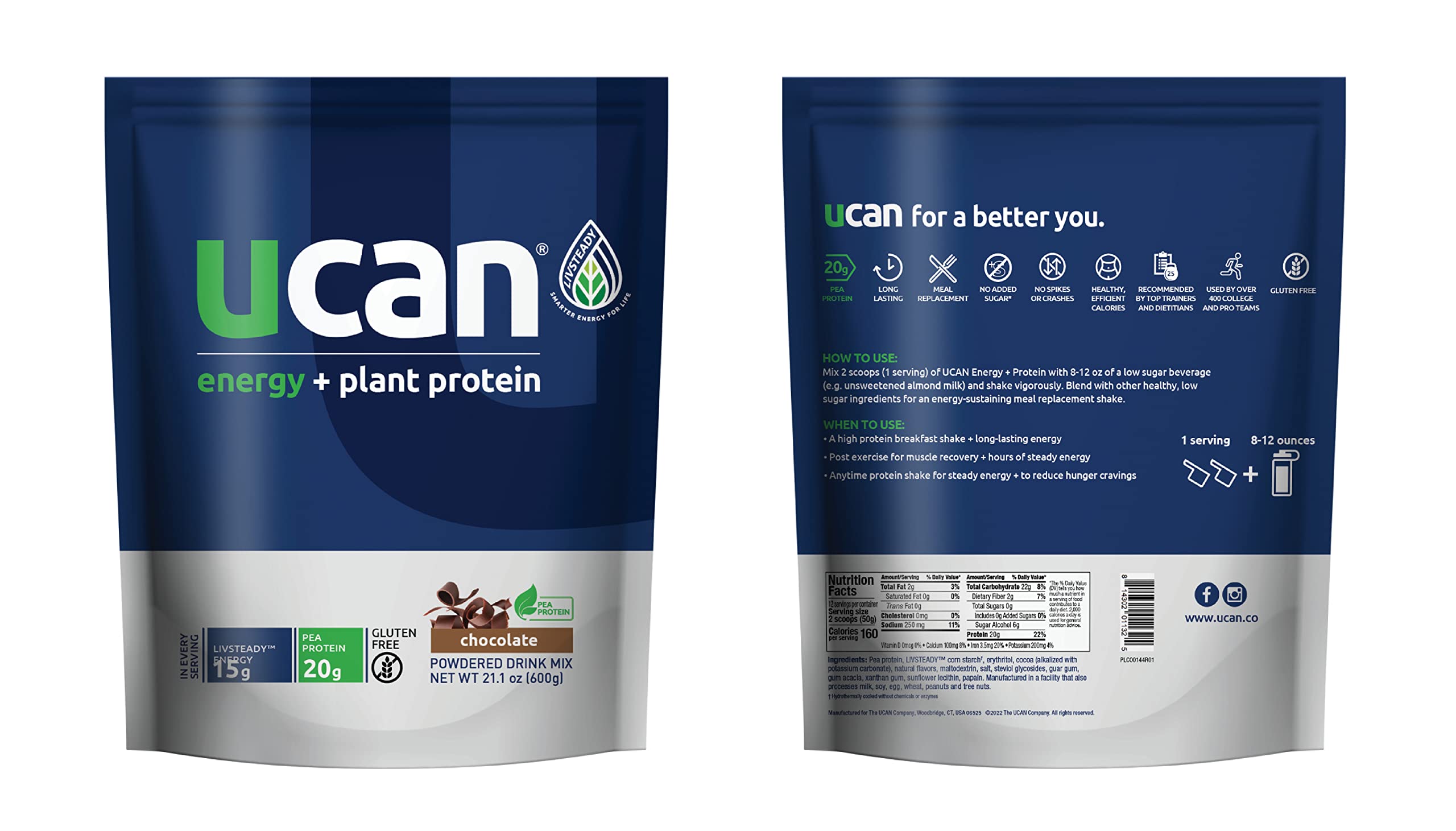 UCAN Pineapple Edge Energy Gel & Chocolate Plant Protein - Great for Running, Training, Fitness, Cycling, Crossfit & More | Sugar-Free, Vegan, & Keto Friendly Energy Supplement