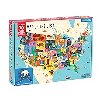 Mudpuppy Map of the United States of America Puzzle, 70 Pieces, 23”x16.5