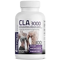 Bronson CLA 3000 Extra High Potency Supports Healthy Weight Management Lean Muscle Mass Non-Stimulating Conjugated Linoleic Acid 300 Softgels