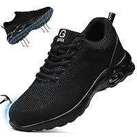 GLANOUDUN Steel Toe Shoes for Men Lightweight Air Cushion Safety Work Shoe Indestructible Steel Toe Sneakers Breathable Comfortable Tennis Working Footwear Men's Industry & Construction Work Shoes