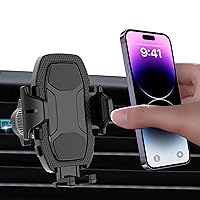 Phone Holders for Your Car Wider Clamp & Metal Hook,[Thick Cases Friendly],Phone Mount for Car Air Vent,Cell Phone car Mount for All Smartphone and iPhone Series Automobile Cradles Universal