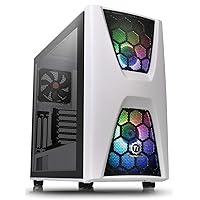 Thermaltake Commander C34 Snow Motherboard Sync ARGB ATX Mid Tower Computer Chassis with 2 200mm ARGB 5V Motherboard Sync RGB Front Fans + 1 120mm Rear Black Fan Pre-Installed CA-1N5-00M6WN-00