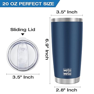 WETOWETO 20oz Insulated Stainless Steel Tumbler, Coffee Tumbler with 2 lids  and 2 straws, Double Wall Vacuum Travel Coffee Mug, Powder Coated  Leak-Proof Tumbler Cup (Green-Blue Gradient,1 Pack) - Yahoo Shopping