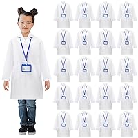 18 Set Lab Coats for Kids White Scientists Costume with ID Card for Children Doctor Role Play Career Day Christmas