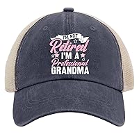 I'm Not Retired I'm A Professional Grandma Retirement Hat for Mens Baseball Caps Vintage Washed
