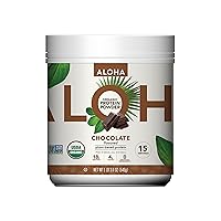 ALOHA Organic Plant Based Protein Powder, Stevia Free, Chocolate, 19.6 oz, 15 Servings