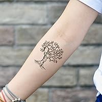 Apple Tree Arbol Temporary Tattoo Sticker (Set of 2) - OhMyTat