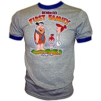 Vintage 1981 Fred Flintstones Hanna Barbera Classic Cartoon Ringer Gym T-Shirt