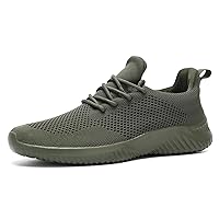 Mens Slip-on Tennis Shoes Walking Running Sneakers Lightweight Breathable Casual Soft Sole Mesh Work Gym Trainers