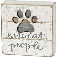 Primitives by Kathy 38233 Hand-Lettered Slat Box Sign, We're Cat People
