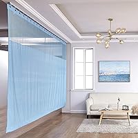 TWOPAGES 5ft Wide x 7ft Tall Flame Retardant Divider Curtains Privacy Cubicle Curtain with Grommet Top (1 Panel,Blue)