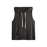 SweatyRocks Women's Summer Sleeveless Hooded Tank Top T-Shirt for Athletic Exercise Relaxed Breathable