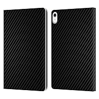 Head Case Designs Officially Licensed Alyn Spiller Plain Carbon Fiber Leather Book Wallet Case Cover Compatible with Apple iPad 10.9 (2022)