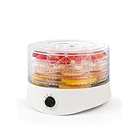 Commercial Chef Food Dehydrator, Dehydrator for Food and Jerky, 280W Meat Dehydrator Machine for Dehydrated Foods with 5 Drying Racks and Slide Out Tray, White
