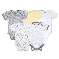 Unisex Baby Bodysuits, 5-pack Short & Long Sleeve One-pieces, 100% Organic Cotton Bodysuit