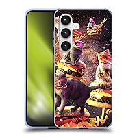 Head Case Designs Officially Licensed Random Galaxy Burger & Fries Space Cat Soft Gel Case Compatible with Samsung Galaxy S24 5G