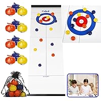 Tabletop Curling Game for Kids,Adults & Family.Fun Indoor Sports Game Curling Board Game.Come with 8+4 Tabletop Curling Stones.Easy to Set Up Portable